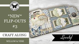 NEW FlipOuts! Willow & Vine FlipOut #3, Mini Junk Journal Folio Tutorial with Pink Monarch Prints