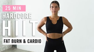 25 Min Hardcore Full Body HIIT Workout For Fat Burn & Cardio | No Equipment | At Home | No Repeats