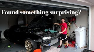 Removing my R32 skylines stock Rb20 turbo!!