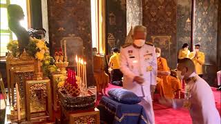 ประธานองคมนตรี เชิญผ้าไตรพระราชทาน ถวายเป็นพระราชกุศลแด่พระบาทสมเด็จพระบรมชนกาธิเบศร ฯ