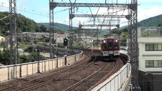 近鉄1430系1437編成白塚行き到着と1201系1209編成賢島行き発車