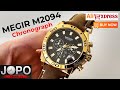 MEGIR M2094 Gold Luxury Chronograph Watch│Megir Watch Review│Subtitles