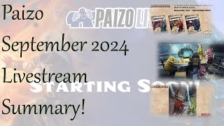 Paizo September 2024 Livestream Summary