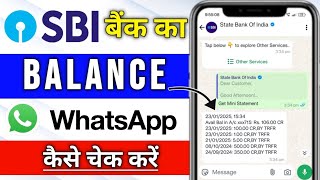 SBI Ka Balance Check Kare Mini Statment Nikale WhatsApp Se WhatsApp Banking