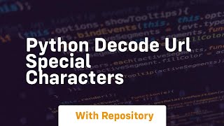 python decode url special characters