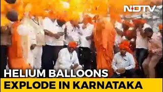 Balloon Explosion Caught On Camera, Narrow Escape For Karnataka Mutt Head