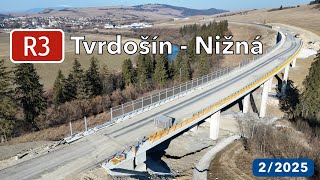 Výstavba R3 Tvrdošín - Nižná (február 2025)