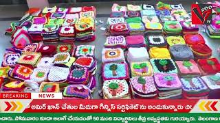 క్రోంచెట్ స్క్వెర్స్ తయారీతో  మహిళా మనోవికాస్ కి మూడవసారి గిన్నిస్ రికార్డు