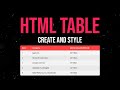 How to Create and Style a Table with HTML & CSS  | Step by Step Tutorial