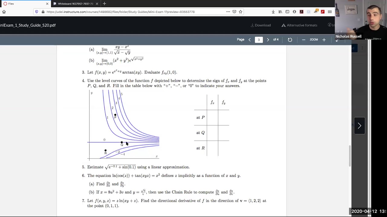 Calculus III, Chapter 14, Multivariable Functions - Review Session I ...