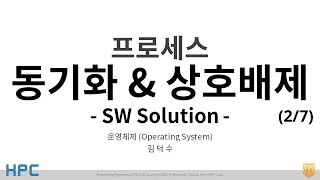 [OS] Lecture 6. Process Synchronization and Mutual Exclusion (2/7) - SW solutions / 운영체제 강의