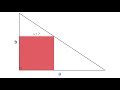 Geometry, Level 2 of 6, Example 1, Square inscribed by right triangle