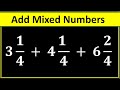 How to Add Mixed Numbers Fast | Adding Mixed Fractions Simplified | Math Tricks | Ms. Riaz Academy