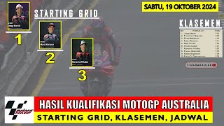 Hasil Kualifikasi dan STARTING Grid MotoGP Australia 2024~JORGE Martin POLE POSITION