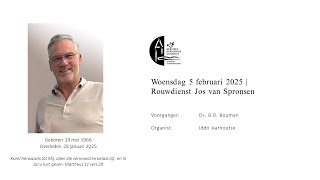 Woensdag 5 februari | Rouwdienst Jos van Spronsen