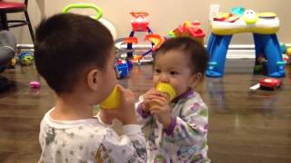 Thian and Chloe playing