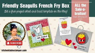 How to make pop up keychain holder Friendly Seagulls French Fry Box with Kitchen Table Stamper