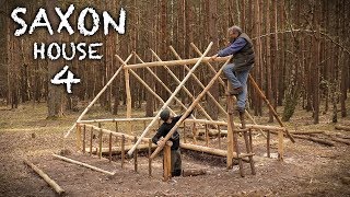 Building a Saxon House with Hand Tools: Rafters and Roof Frame | Bushcraft Project (PART 4)