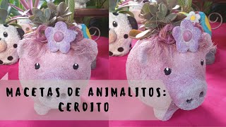 Cerdito 🐽 | Cómo hacer macetas de cemento en forma de animalitos 🐱🐶🐼