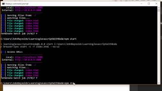 Learning JavaScript with NodeJS and Browser Sync