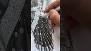 Girl in saree | #shorts #ytshort #artist #art #drawing #sketching #artwork #youtubeshort #ytshorts