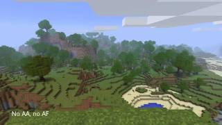 Minecraft - A demonstration of AA and AF effect on visual quality