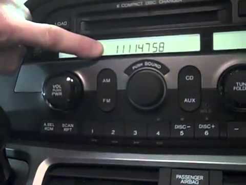 How To Retrieve Unlock Codes From Honda Radio Devices - YouTube