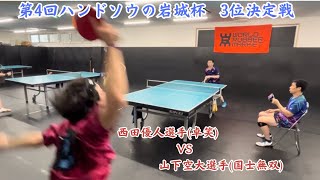 第4回ハンドソウの岩城杯 3位決定戦 西田優人選手(卓笑・大阪)VS山下空大選手(国士無双・大阪) 【ラージボール】【卓球】