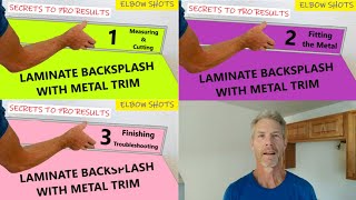 Laminate Backsplash with Aluminum Cap & Cove / Secrets to Install Metal Trimmed Backsplash