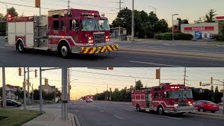 Mississauga Fire Pumper 108, Old Squad 111 \u0026 Aerial 111 Responding