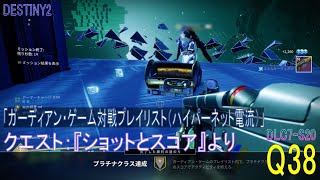 【DESTINY2 DLC7-S20】クエスト#38「ガーディアン・ゲーム：対戦プレイリスト（ハイパーネット電流）」／『ショットとスコア』より：ハンター