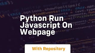 python run javascript on webpage