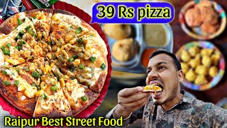 Raipur Best Street Food | Raipur Street Food | 39 Rs Pizza | Chandan Vlogss |