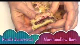 Nutella Butterscotch Marshmallow Slice cheekyricho video recipe episode 1,015