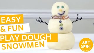Easy and Fun Play Dough Snowmen for Kids