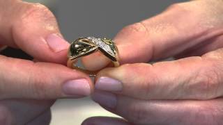 14K Gold Polished Bow Design Diamond Accent Ring with Jennifer Coffey