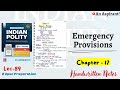 Lec.89 || Chapter--17 Emergency Provisions || Indian Polity by M. Laxmikanth || An Aspirant !