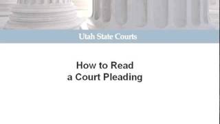 How to Read a Court Pleading in Utah