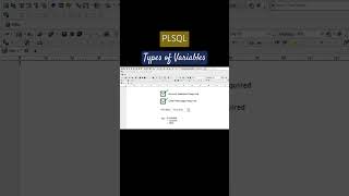 PLSQL Datatypes #plsql #variables #datatypes #database #tutorial