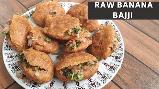 Stuffed Raw Banana Bajji recipe||Aratikaya Bajji Recipe||best snacks for evening time||Banana Bajji