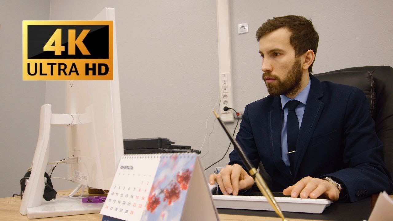 Man Working In Office 4k No Copyright Stock Video Youtube