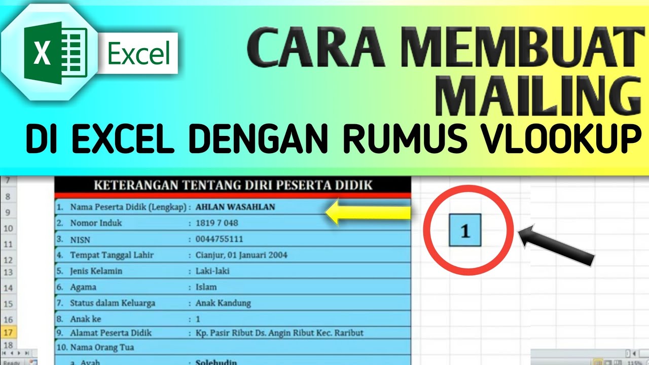 Cara Membuat Mailing Di Excel Dengan Rumus VLOOKUP - YouTube