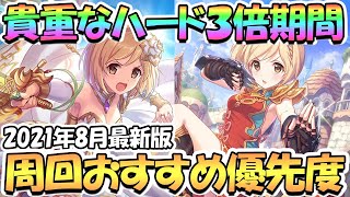 【プリコネR】ハード３倍期間でメモピ集めたい周回おすすめキャラ優先度を解説！２０２１年８月最新版【ＨＡＲＤ３倍】【３．５周年】