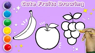 Fruits drawing | Drawing, Painting and Coloring Fruit Basket for Kids & Toddlers #drawing #draw
