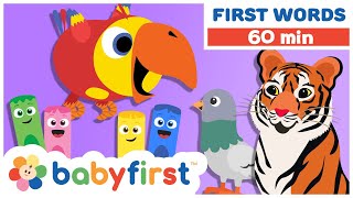 Toddler Learning Video w Color Crew & Larry | Learning First Words | Animals for kids | BabyFirst TV