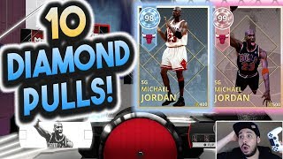 10 DIAMOND PULLS GOING FOR PINK DIAMOND MICHAEL JORDAN IN NBA 2K18 MYTEAM PACK OPENING