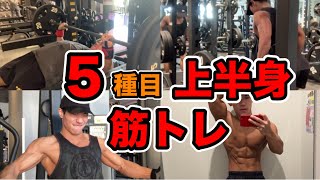 【ボディビル】筋トレ大好きサラリーマンの5種目で上半身を鍛える日ルーティーン【解説つき】