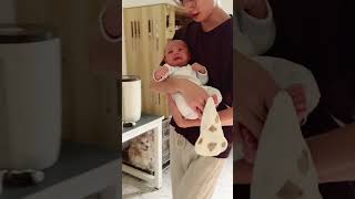 人类幼崽见不同毛孩子的反应！ #baby#萌娃