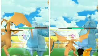 Pokemon Go-T5 Regice(雷吉艾斯) Raid Duo by Mega Charizard,Shadow Moltres \u0026 Entei(Sunny)(KO@11s)26/12PVE1