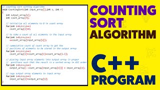 Counting Sort Sorting Algorithm (C++ Program) | Part - 2 | Sorting Algorithms - DSA